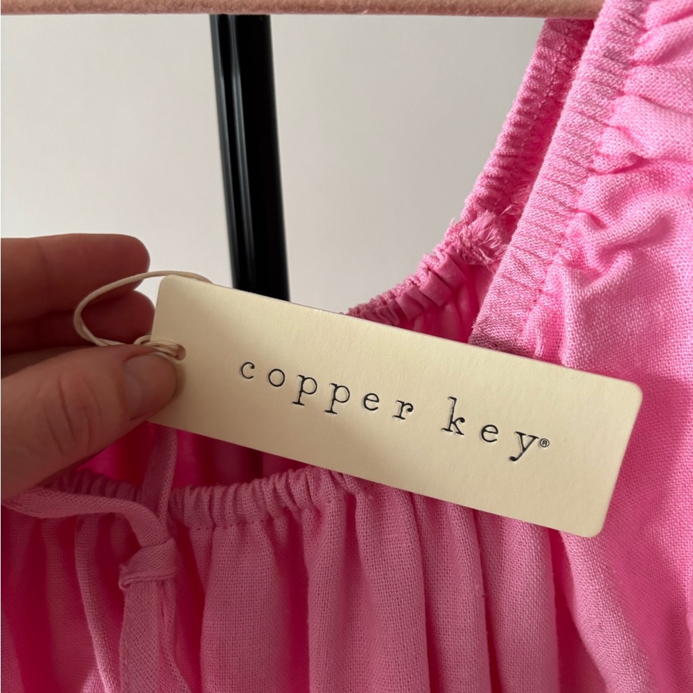 Romantic Pink Linen Dress - Picture 3 of 5